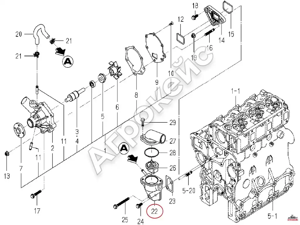 Корпус термостата  (арт. 947)